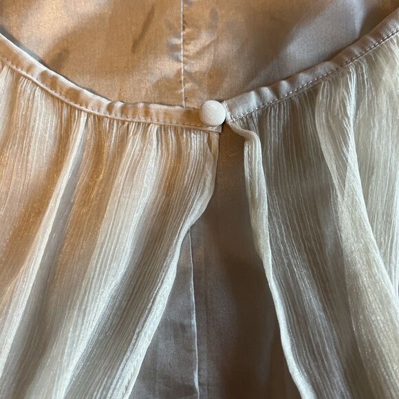 Maverick Fine Western Wear Vest Women’s L Beige Beaded Sequin Chiffon Boho Chic - Picture 6 of 13